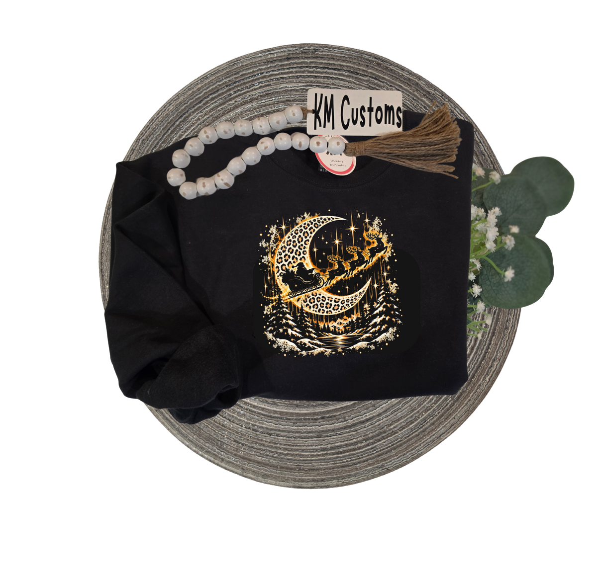 Leopard Moon Santa Sleigh Sweatshirt