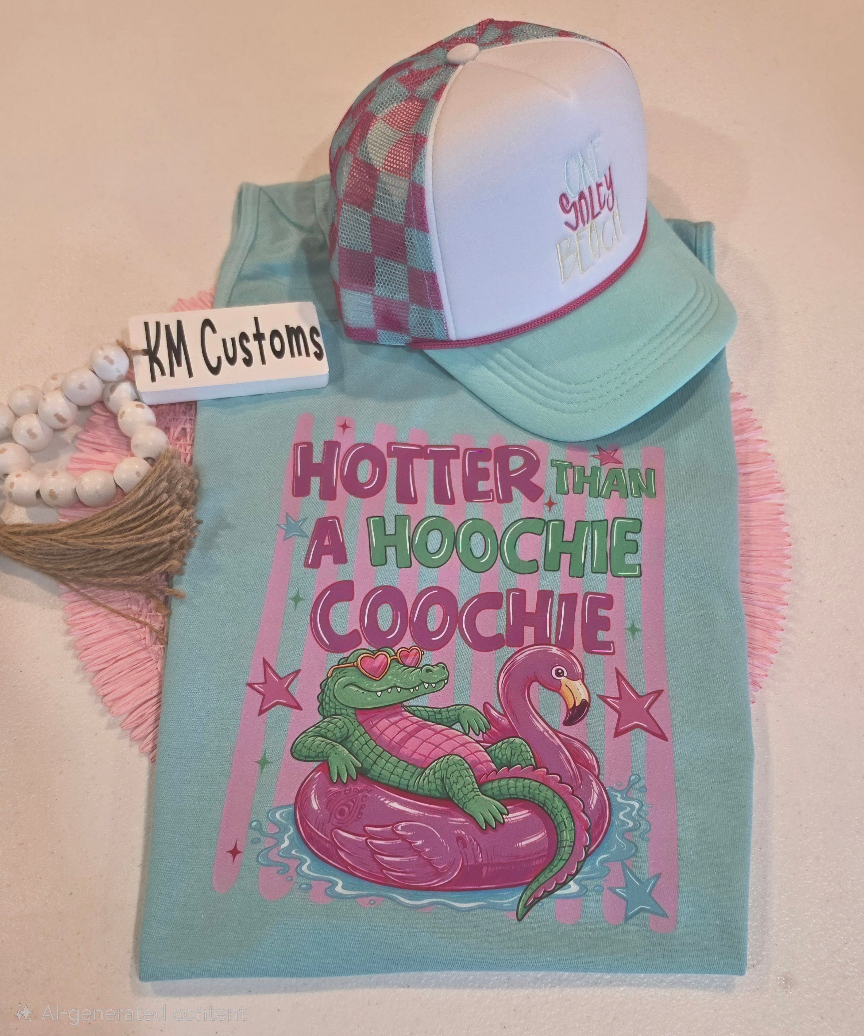 Hotter Than A Hoochie Coochie Retro Alligator Graphic Tank