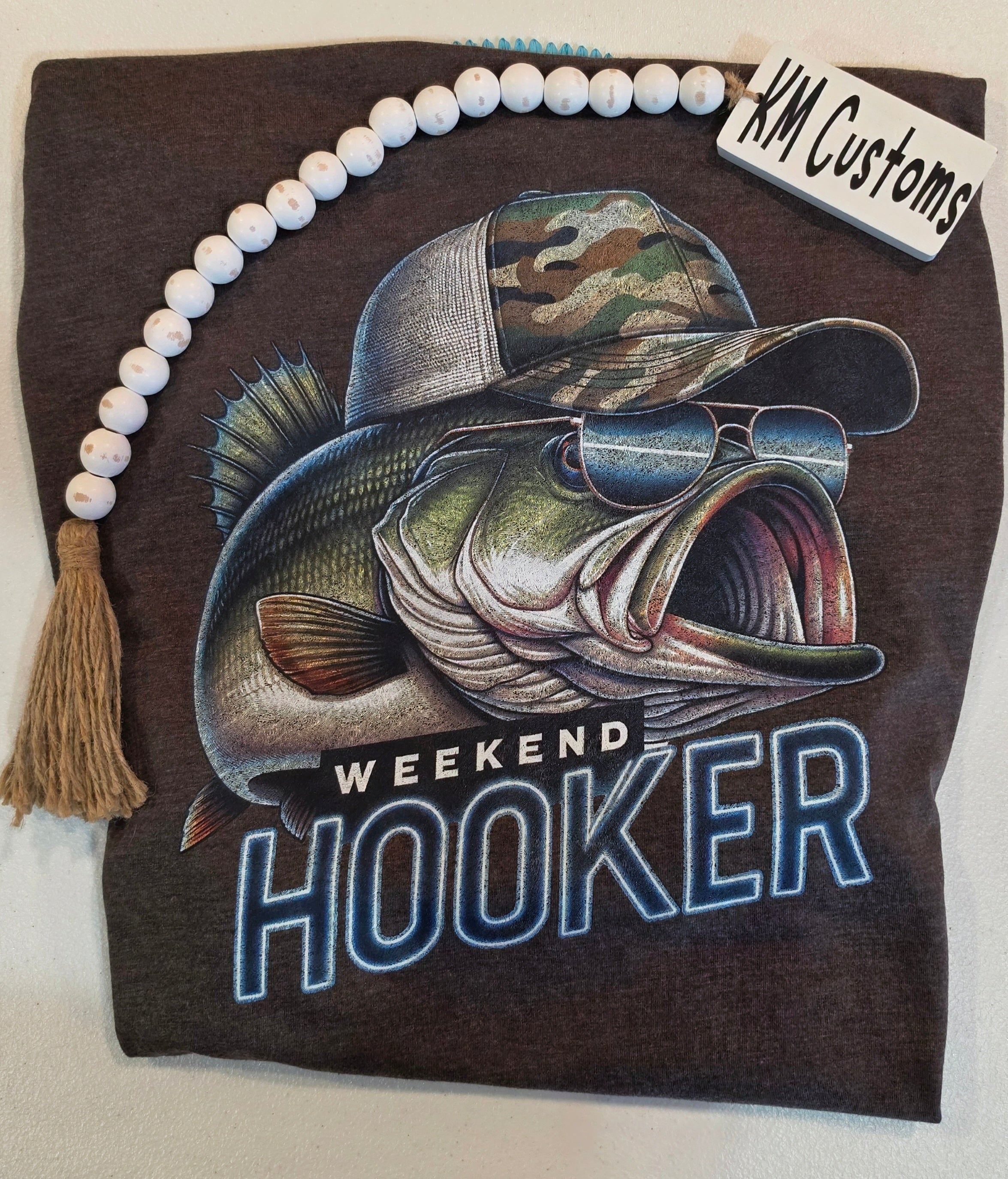 Weekend Hooker Funny Bass Fishing Graphic Tee