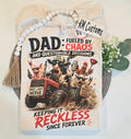 Fueled by Chaos Dad Graphic Tee | Reckless Farm Life Father's Day Shirt