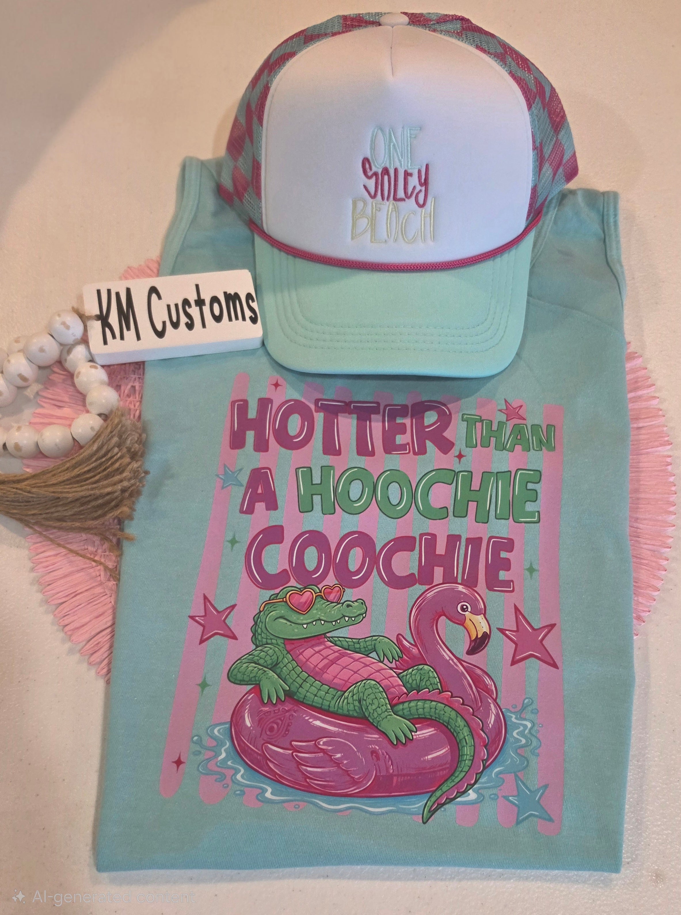 Hotter Than A Hoochie Coochie Retro Alligator Graphic Tank