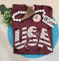 Retro Distressed "USA" Flag Graphic Tee